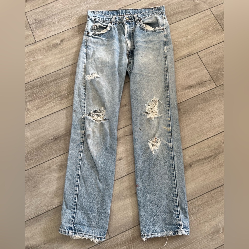 Levi’s 70s vintage orange tab collectible distressed straight leg high rise 4